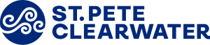 official blue logo of Visit St. Pete-Clearwater